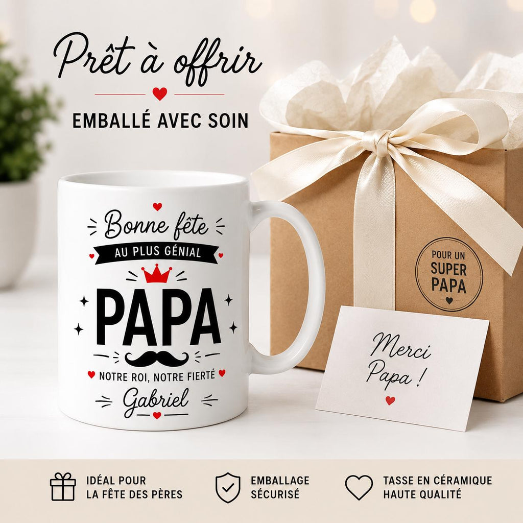 Cadeau Personnalisé Pour Papa, Mug Papa Personnalisé, Tasse Papa Personnalisée, Bonne Fête des Pères, Prénom Personnalisable