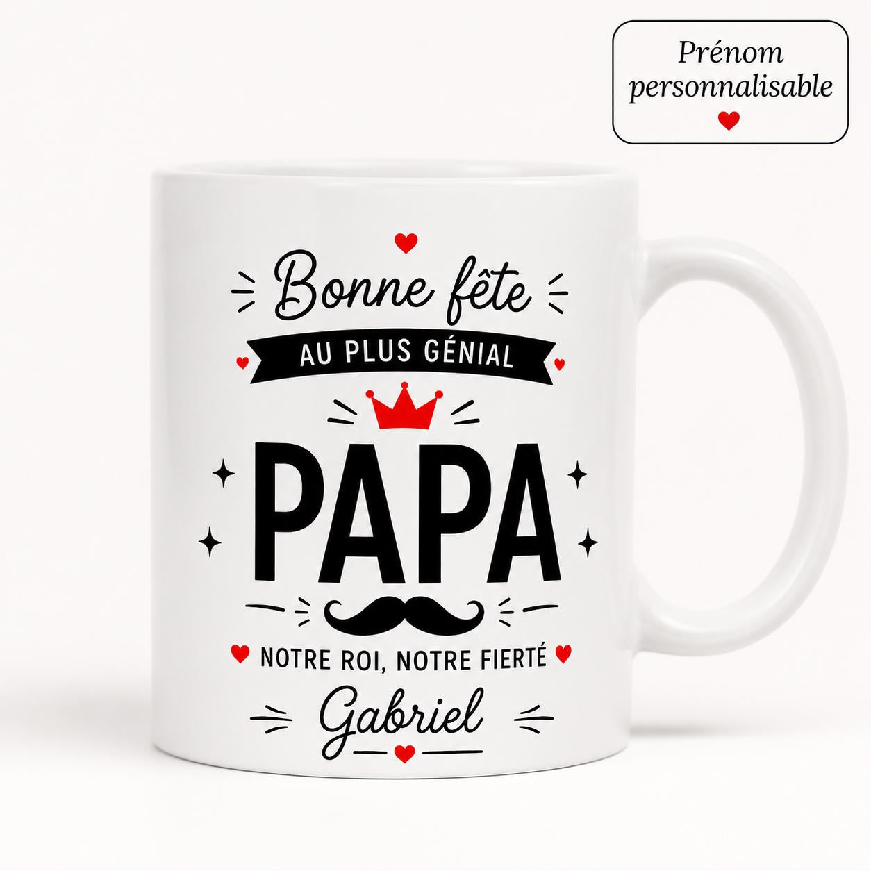 Cadeau Personnalisé Pour Papa, Mug Papa Personnalisé, Tasse Papa Personnalisée, Bonne Fête des Pères, Prénom Personnalisable