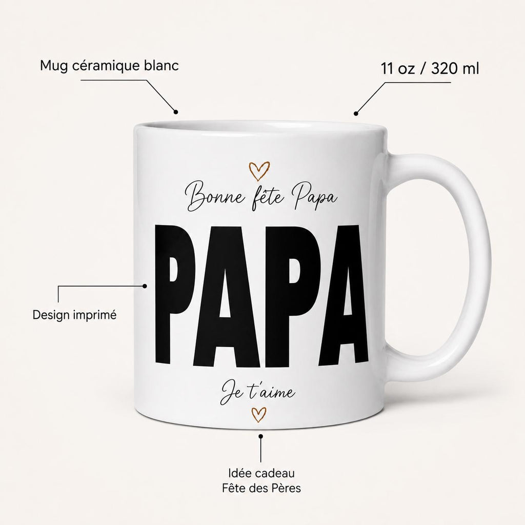 Mug personnalisé prêt à offrir avec emballage soigné pour cadeau de Fête des Pères
