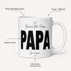 Mug personnalisé prêt à offrir avec emballage soigné pour cadeau de Fête des Pères