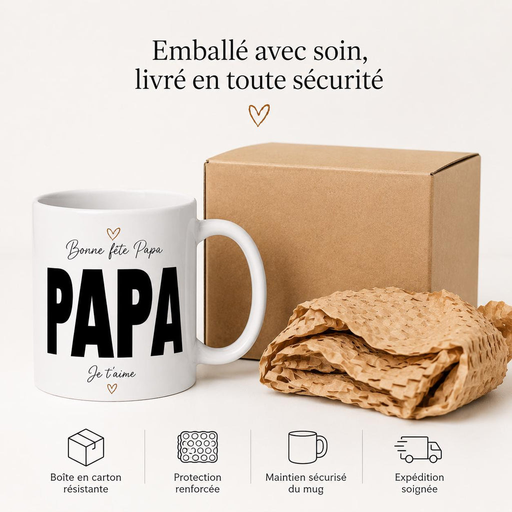 Mug photo prénom utilisé au quotidien, idée cadeau personnalisée pour papa