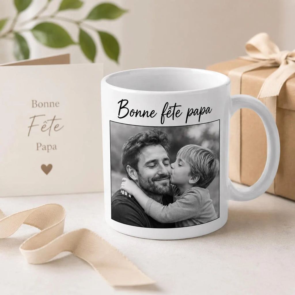 Mug Bonne Fête Papa Personnalisé avec Photo