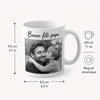 Cadeau Fête des Pères Personnalisé – Mug Photo Papa avec Prénom, Tasse Personnalisée Papa, Cadeau Papa Original, Photo Enfant