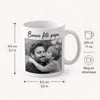 Mug Bonne Fête Papa Personnalisé avec Photo