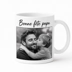 Cadeau Fête des Pères Personnalisé – Mug Photo Papa avec Prénom, Tasse Personnalisée Papa, Cadeau Papa Original, Photo Enfant
