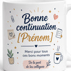Mug Départ Collègue Personnalisé, Cadeau Au Revoir avec Prénom et Message