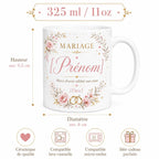 Mug Mariage Invités Personnalisé, Cadeau Souvenir avec Prénom et Date