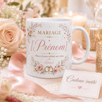 Mug Mariage Invités Personnalisé, Cadeau Souvenir avec Prénom et Date