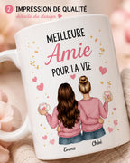 Mug Meilleure Amie Personnalisé, Cadeau Amitié avec Prénom et Message