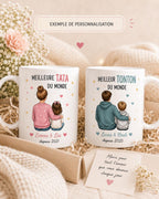 Mug Tata ou Tonton Personnalisé, Cadeau Famille avec Prénom et Message