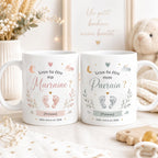 Mug Parrain Marraine Annonce Bébé, Veux-tu Être Mon Parrain ou Ma Marraine