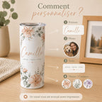 Gourde isotherme personnalisée avec photo de famille et message personnalisé