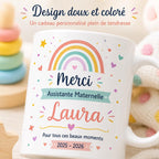 Mug Nounou Personnalisé, Cadeau Assistante Maternelle avec Prénom, Tasse Merci Nounou Fin d’Année, Souvenir Enfant