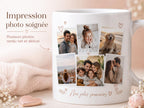 Mug Photo Pêle-Mêle Personnalisé, Tasse avec Plusieurs Photos, Cadeau Photo Famille Couple, Mug Souvenirs