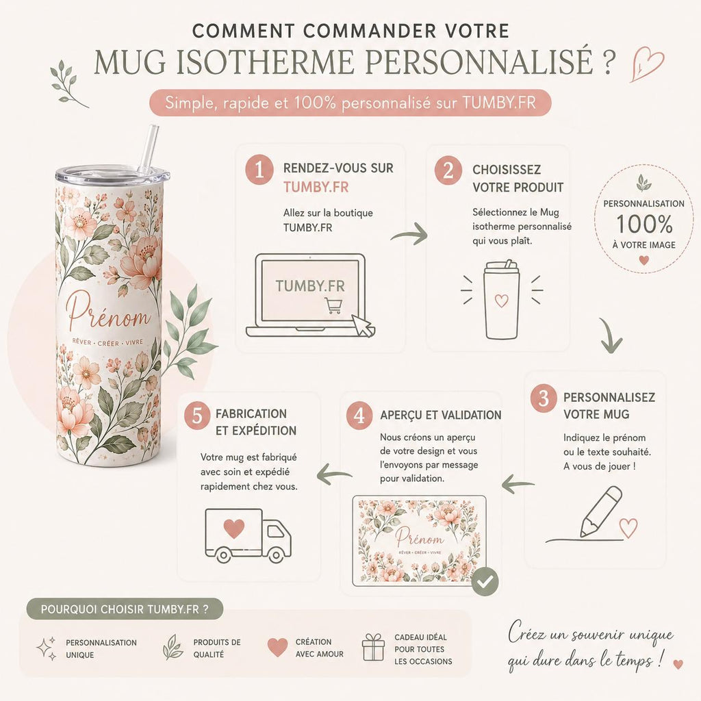 Gourde Personnalisée Prénom Photo — Gourde Isotherme avec Paille, Cadeau Maîtresse ATSEM Enfant Rentrée, Bouteille Inox Fait Main France