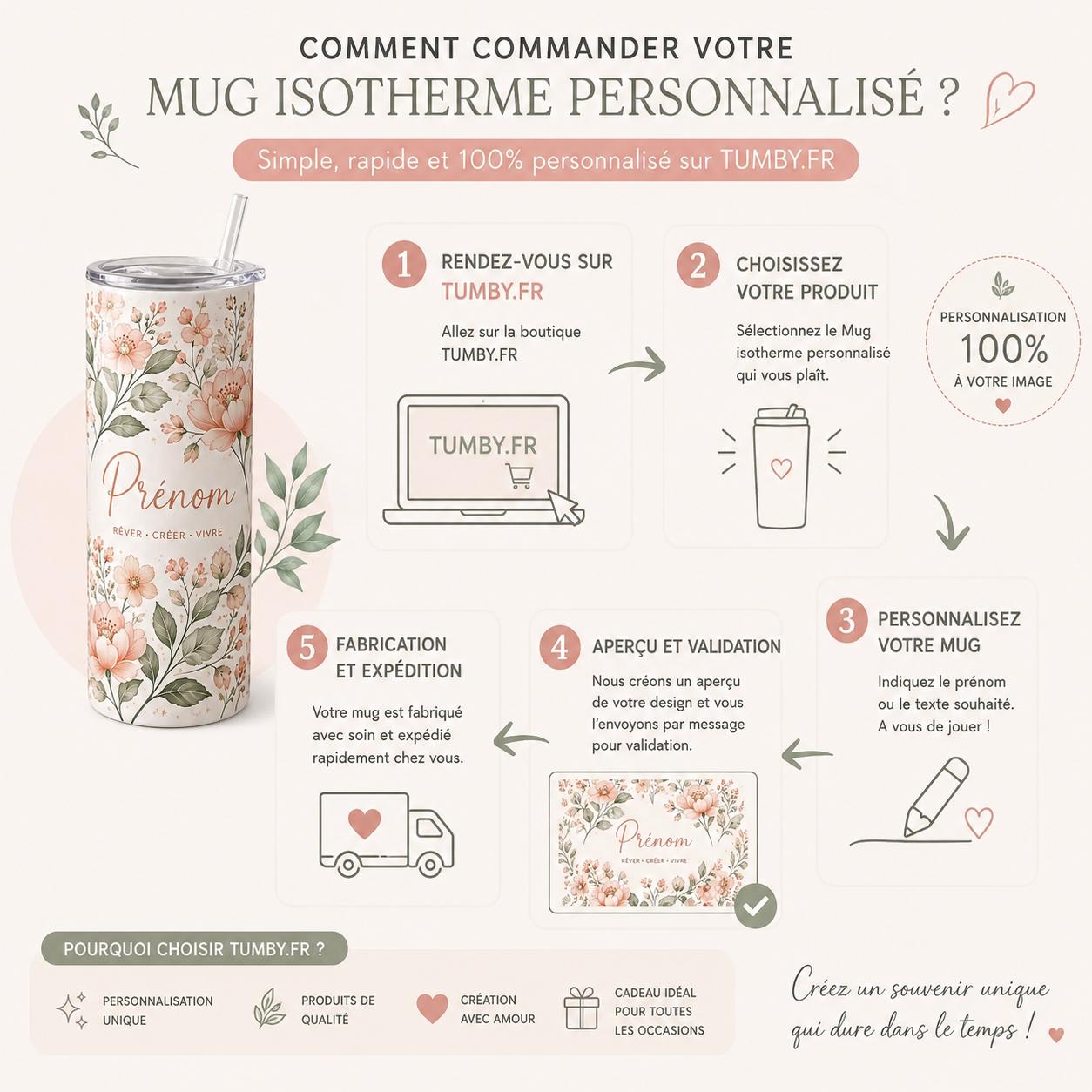 Gourde Personnalisée Prénom Photo — Gourde Isotherme avec Paille, Cadeau Maîtresse ATSEM Enfant Rentrée, Bouteille Inox Fait Main France