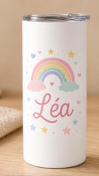 Gourde personnalisée enfant avec prénom, isotherme 591 ml et paille