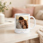 Mug personnalisé photo – Tasse photo personnalisée céramique avec prénoms et date, cadeau couple ou famille
