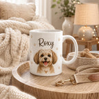 Tasse personnalisée chien 325 ml, mug céramique compatible micro-ondes et lave-vaisselle