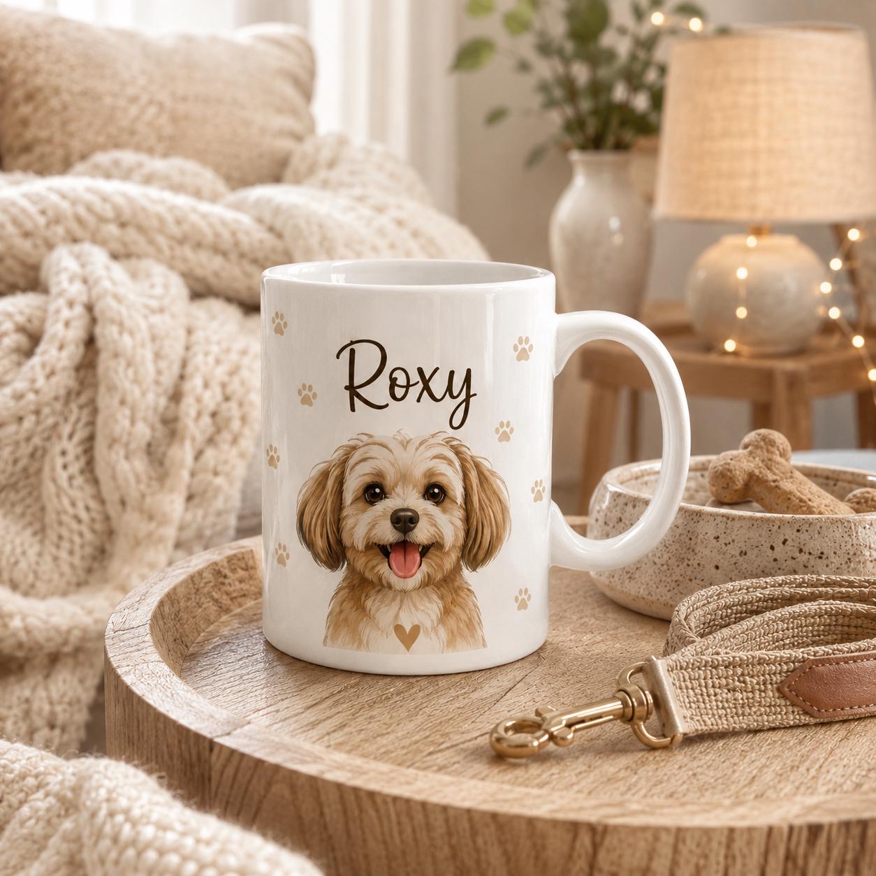 Tasse personnalisée chien 325 ml, mug céramique compatible micro-ondes et lave-vaisselle