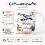 Mug Retraite Personnalisé | Cadeau Pot de Départ avec Prénom