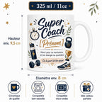 Mug Coach Sportif Personnalisé, Cadeau Merci Coach avec Prénom