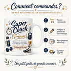 Mug Coach Sportif Personnalisé, Cadeau Merci Coach avec Prénom