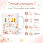 Mug EVJF Personnalisé, Cadeau Enterrement de Vie de Jeune Fille avec Prénom