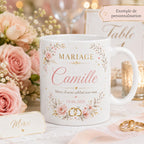 Mug Mariage Invités Personnalisé, Cadeau Souvenir avec Prénom et Date