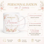 Mug Mariage Invités Personnalisé, Cadeau Souvenir avec Prénom et Date