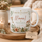Mug Crémaillère Personnalisé, Cadeau Nouvelle Maison avec Prénom et Date