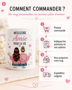 Mug Meilleure Amie Personnalisé, Cadeau Amitié avec Prénom et Message