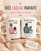 Mug Tata ou Tonton Personnalisé, Cadeau Famille avec Prénom et Message