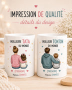 Mug Tata ou Tonton Personnalisé, Cadeau Famille avec Prénom et Message