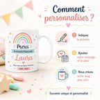 Mug Nounou Personnalisé, Cadeau Assistante Maternelle avec Prénom, Tasse Merci Nounou Fin d’Année, Souvenir Enfant