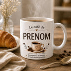 Tasse Expresso Personnalisée Prénom | Mug Café Personnalisé Céramique | Cadeau Amateur de Café Fait Main France | Cadeau Papa Original __etsy:8254023603