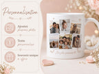 Mug Photo Pêle-Mêle Personnalisé, Tasse avec Plusieurs Photos, Cadeau Photo Famille Couple, Mug Souvenirs