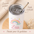 Gourde personnalisée enfant avec prénom, isotherme 591 ml et paille