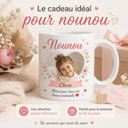 Mug nounou personnalisé avec photo et prénom – Tasse en céramique 325 ml