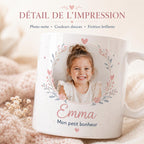 Mug personnalisé photo enfant, prénom et texte – Tasse cadeau famille, maman, papa, mamie ou papi