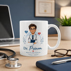 Mug médecin personnalisé avec avatar et prénom – Cadeau docteur, collègue ou diplômé