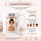 Mug AESH personnalisé avec avatar et prénom – Cadeau accompagnant scolaire