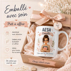 Mug AESH personnalisé avec avatar et prénom – Cadeau accompagnant scolaire