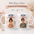 Mug AESH personnalisé avec avatar et prénom – Cadeau accompagnant scolaire