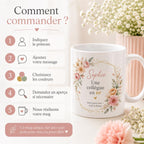Dimensions et caractéristiques du mug en céramique personnalisé de 325 ml.
