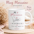 Mug marraine personnalisé avec prénom – Cadeau marraine original – Tasse céramique 325 ml – Baptême ou anniversaire