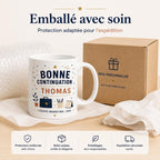Mug départ collègue personnalisé, cadeau collègue humour ou merci, tasse prénom pour pot de départ et changement de travail