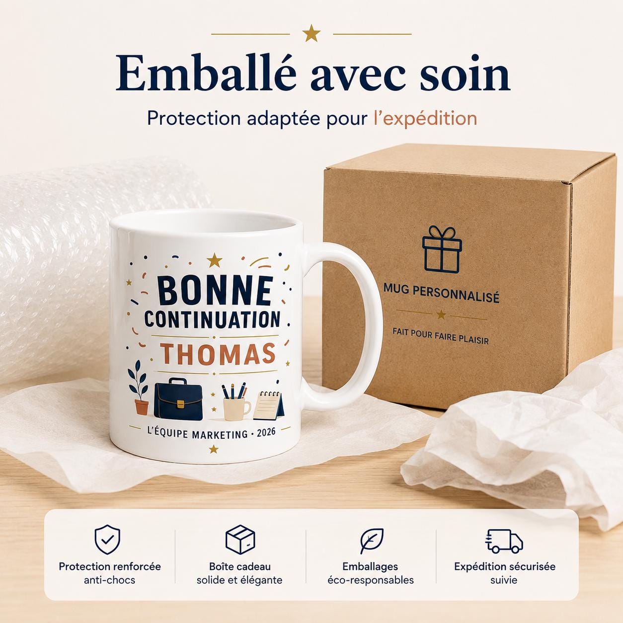 Mug départ collègue personnalisé, cadeau collègue humour ou merci, tasse prénom pour pot de départ et changement de travail
