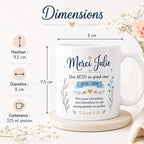 Mug AESH personnalisé avec prénom – Cadeau fin d’année scolaire
