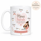 Mug assistante maternelle personnalisé – Cadeau avec prénoms des enfants
